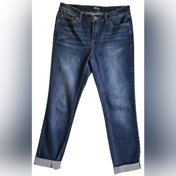 Buffalo David Bitton "Francesca" Blue Ankle Cuffed Jeans - Picture 1 of 7
